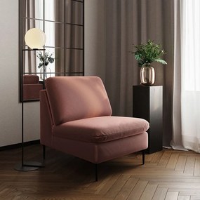 Różowy aksamitny fotel Belle – Rodier