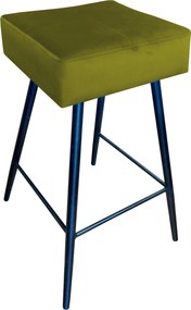 Hoker MAX krzesło barowe tkanina Welur podstawa metalowa : Kolor nogi - Czarna stożek, Kolor tkaniny - VELVET - BL75, Typ siedziska - Siedzisko stałe