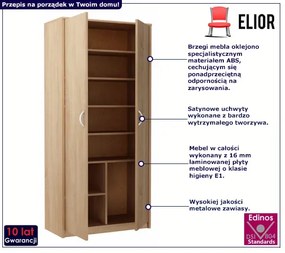 Zamykany skandynawski regał dąb sonoma - Jomano 4X