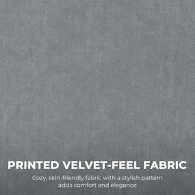 HOMCOM Ergonomiczny fotel biurowy z funkcją masażu, 4 punkty masażu, fotel z wysokim oparciem typu butterfly, szerokie siedzisko, szary aksamit | Aosom PL