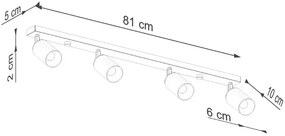Czteropunktowa listwa sufitowa reflektorowa czarny + chrom A574 T9-T67