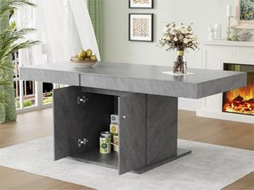 Rozkładany stół jadalny - z miejscem do przechowywania pod spodem - styl nowoczesny - Szary