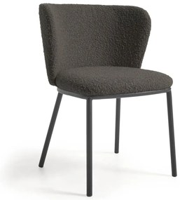 Czarny tapicerowany fotel jadalniany Ciselia – Kave Home