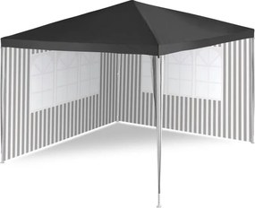 Namiot ogrodowy - antracyt, 3 x 3 m + 2 ściany boczne
