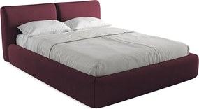 Łóżko 180 x 228 - z tkaniny szenilowej - bordo - HOKU