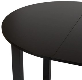 Zestaw Stół Okrągły Rozkładany HARRY 102-142 cm Czarny i 4 Krzesła Tapicerowane RICK Bordowe Nowoczesne Loft
