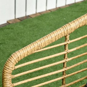 Outsunny Rattan Zestaw Mebli Ogrodowych 4-częściowy Boho Odporny na Warunki Atmosferyczne Naturalny Ciemnoszary | Aosom PL