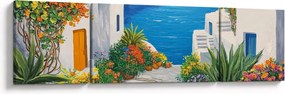 Obraz - Grecka uliczka (170x50 cm)