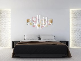 Abstrakcyjny obraz z dmuchawcami (125x70 cm)