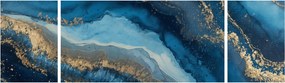 Obraz - Niebieska marmurowa abstrakcja (170x50 cm)