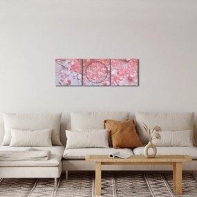 Obraz - Nadmorska atmosfera w różowych odcieniach (z zegarem) (90x30 cm)