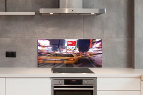 Szklany Panel Samochód w Blasku Miejskich Świateł