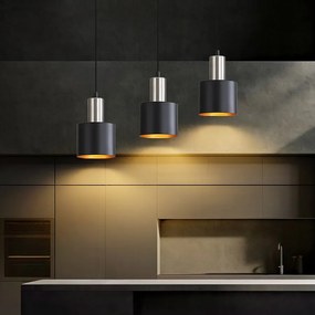 NETTLIFE Lampa wisząca do jadalni E27 Vintage Lampa wisząca - 3 żarówki Lampa wisząca do kuchni Czarno-złota Lampa do jadalni