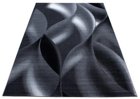 Dywan nowoczesny Plus Wstęgi szaro-czarny 160 cm x 230 cm