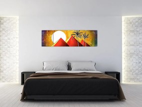 Obraz malowanych egipskich piramid (170x50 cm)