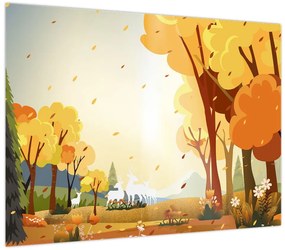 Obraz - Jesienny krajobraz, ilustracja (70x50 cm)