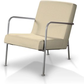 Pokrowiec na fotel Ikea PS kolor kremowy tkanina połyskliwa, strukturalna