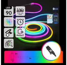 Aigostar - LED RGBICW Zewnętrzny łańcuch świąteczny 90xLED/10W/230V 3m IP44 + pilot