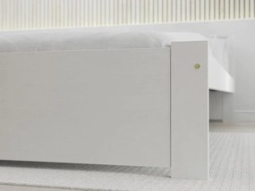 Łóżko IKAROS 80 x 200 cm, białe Stelaż: Ze stelażem listwowym rolowanym, Materac: Materac Deluxe 10 cm