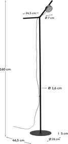 Czarna lampa stojąca LED ze ściemniaczem (wysokość 160 cm) Orey – Kave Home