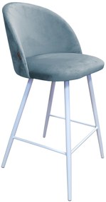 Hoker Colin krzesło barowe tkanina Welur podstawa metalowa