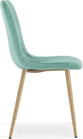 Miętowe welurowe krzesło LAVA AQUA MINT