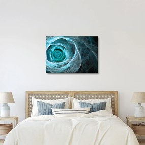 Obraz - Abstrakcyjny różowy niebieski z czarnym tłem (70x50 cm)