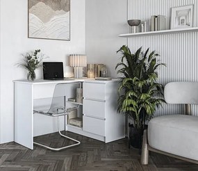 Białe klasyczne biurko narożne S7-L94