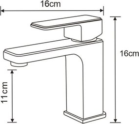 Mexen Cetus bateria umywalkowa, czarna - 744300-70
