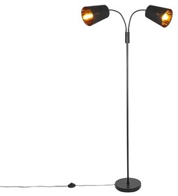 Nowoczesna lampa stojąca czarna 2-światłowa - Carmen Nowoczesny Oswietlenie wewnetrzne