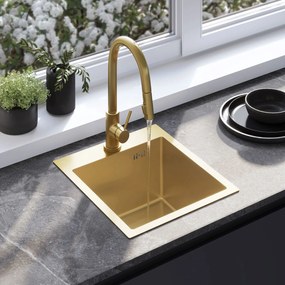 Zlewozmywak stalowy REA Leo 40 Złoty szczotkowany