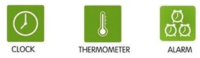 Budzik zegar elektroniczny stojący - data + temperatura + czujnik zmierzchu