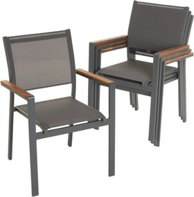 Krzesła balkonowe sztaplowane aluminiowe 4 szt. antracyt