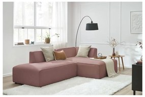 Różowy narożnik modułowy (prawostronny/w kształcie litery L) Megeve – Bobochic Paris