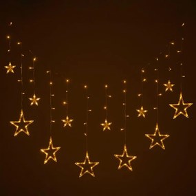 Świąteczny LED łańcuch - gwiazdki, 1,65 m, 138 LED,ciepła bi