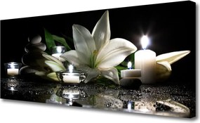 Obraz canvas Świece Spa i Lilia Wodna