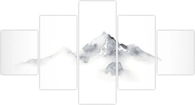 Obraz - Obraz gór namalowany tuszem (125x70 cm)