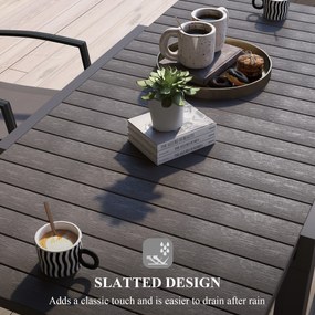 Outsunny Stolik ogrodowy Stolik zewnętrzny, odporny na warunki atmosferyczne, 162 x 80 x 75 cm, Szary