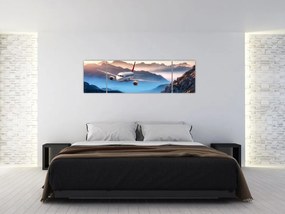 Obraz - Samolot nad szczytami gór (170x50 cm)