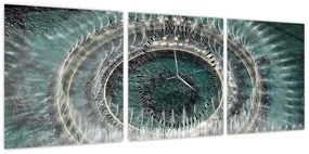 Obraz fontanny (z zegarem) (90x30 cm)
