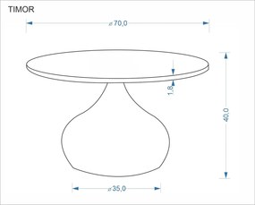 Okrągła ława 70 cm Timor Halmar, orzech