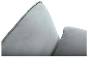 Jasnoszara narożna aksamitna sofa prawostronna Cosmopolitan Design Vienna