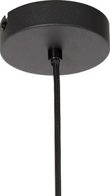 Lampa wisząca w stylu art deco czarna z dymionym szkłem - Bizle