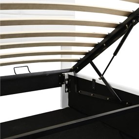 Łóżko z tapicerowanym stelażem 180x200 cm z oświetleniem LED - z ekoskóry - Białe