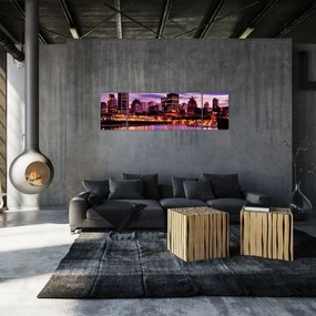 Obraz miasta nocą (170x50 cm)