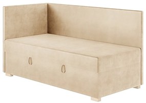 Beżowe narożne łóżko dziecięce ze schowkiem i materacem 90x200 cm Flexi – Ghado