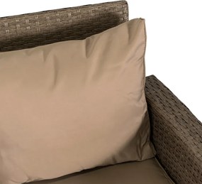 Zestaw Mebli Ogrodowych FLORYDA Beżowy Sofa Krzesła Pufy Stolik Tarasowy Technorattan Nowoczesny