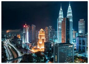 Obraz - Noc w Kuala Lumpur (70x50 cm)