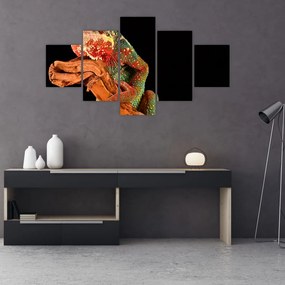 Obraz kameleona na gałęzi (125x70 cm)