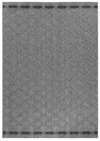 Dywan zewnętrzny sznurkowy Patara Kratka szary 120 cm x 170 cm